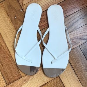White flip flops